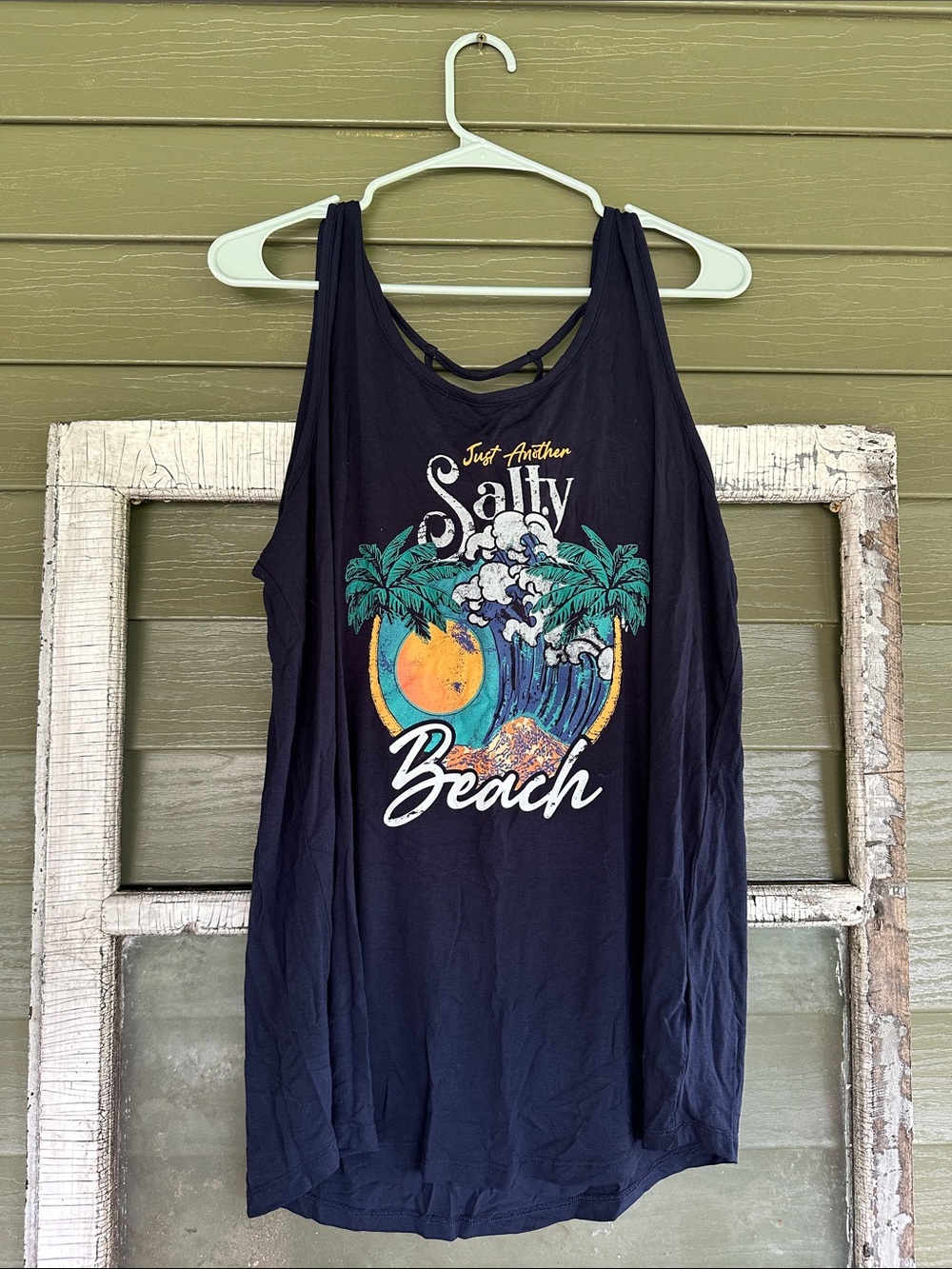 Maurices Navy Blue 'Salty Beach' Graphic Tank Top